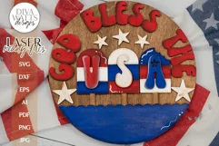 God Bless The USA Laser SVG | Patriotic Home SVG Product Image 3