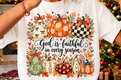 God is Faithful Fall Pumpkin Doodle PNG Product Image 3