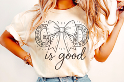 God Is Good PNG, Coquette Bow Christian Sublimation, Jesus Product Image 2