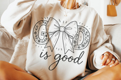 God Is Good PNG, Coquette Bow Christian Sublimation, Jesus Product Image 3