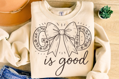God Is Good PNG, Coquette Bow Christian Sublimation, Jesus Product Image 1
