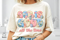 God Is Good All The Time Easter Floral Knit Yarn Embroidery Product Image 2