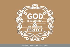 God is in Control and His Timing is Perfect Papercut Product Image 2