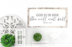 God Is In Her She Will Not Fall Svg, Jesus Png Product Image 3