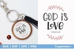 God Is Love SVG | Christian Keychain Cut File Product Image 2