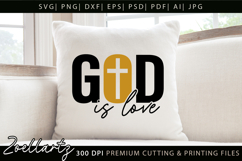 God Is Love Christian Quote SVG Jesus Faith Cross T-shirt Product Image 1