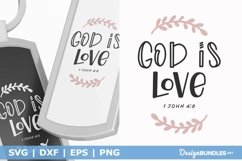 God Is Love SVG | Christian Keychain Cut File Product Image 1
