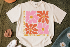 God Is Within Her PNG, Retro Floral Faith Design Product Image 2