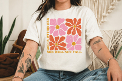 God Is Within Her PNG, Retro Floral Faith Design Product Image 3