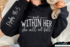 God Is Within Her She Will Sleeve SVG Design Product Image 1