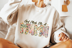 God Made Me a Mama PNG, Floral Coquette Mom, Mama Preppy PNG Product Image 2