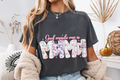 God Made Me a Mama PNG, Coquette Bow Mama, Christian Mom PNG Product Image 1
