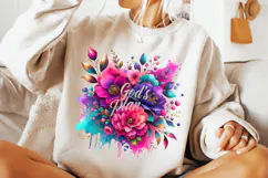 God's Plan PNG, Floral Christian Sublimation, Jesus PNG Product Image 3