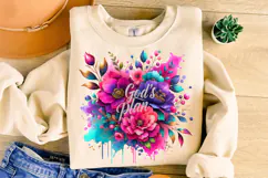 God's Plan PNG, Floral Christian Sublimation, Jesus PNG