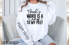 God’s Word Is A Lamp - Christian Sleeve T-Shirt Design Product Image 2