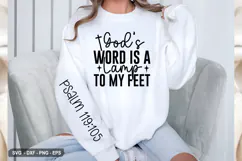 God’s Word Is A Lamp - Christian Sleeve T-Shirt Design Product Image 2