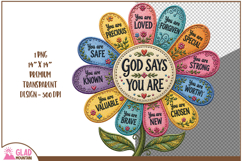 God says you are faux embroidery png, God says you are loved Product Image 1