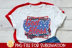 Patriotic Sublimation PNG | God Bless | Fourth of July Product Image 1