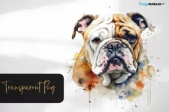 Watercolor dogs, Bulldog design, transparent png Product Image 2