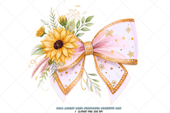 gold boho bow, sunflower coquette bow, luxurious bow design, boho sunflower clipart, digital bow design, gold accent bow, sunflower bow art, boho gold design, coquette bow art, sunflower sublimation design