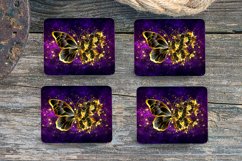 Black and Gold Butterfly-4" Coaster Sublimation - PNG Design Product Image 1