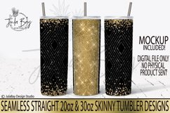 Gold and Black Glitter Tumbler Sublimation Bundle PNG Bling Elegant Wedding Bridesmaid New Years