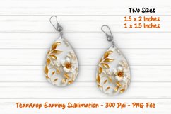 White and Gold Floral Teardrop Earring | Teardrop Earrings Product Image 1