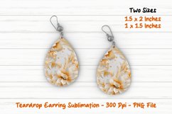 White and Gold Floral Teardrop Earring | Teardrop Earrings Product Image 1
