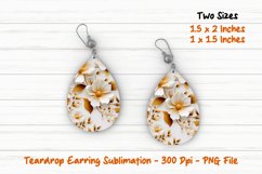 White and Gold Floral Teardrop Earring | Teardrop Earrings Product Image 1