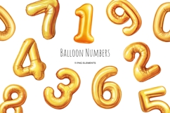 Watercolor gold foil balloon numbers Gold 0-9 balloon digits Product Image 1
