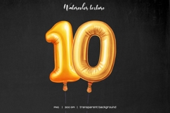 Watercolor gold foil balloon numbers Gold 0-9 balloon digits Product Image 4