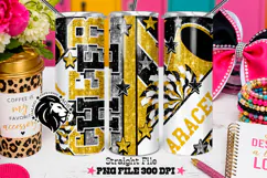 Gold Black Cheer Tumbler PNG | Glitter Wrap Product Image 2