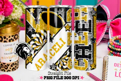 Gold Black Cheer Tumbler PNG | Glitter Wrap Product Image 1