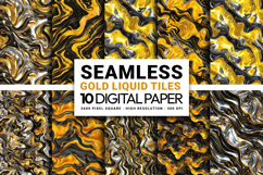 Gold Metallic Liquid Marble Digital Paper Product Image 1