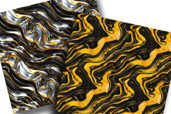 Gold Metallic Liquid Marble Digital Paper Product Image 2