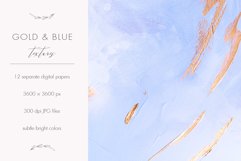 12 Gold &amp; Blue Paint Textures with Rose Gold Splashes - JPG Product Image 2