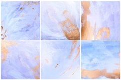 12 Gold &amp; Blue Paint Textures with Rose Gold Splashes - JPG Product Image 4