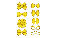 gold bow set cartoon Product Image 1