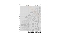 Gold butterflies geometric cross stitch pattern - Tango Stitch