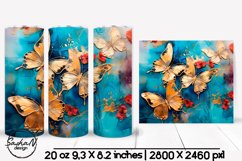 Butterfly alcohol ink tumbler wrap Product Image 1