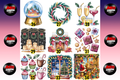 Gold Luxury Christmas Clipart Set Product Image 3