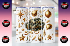 Gold Luxury Christmas Clipart Set Product Image 4