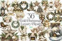 Gold Christmas Luxury Clipart Product Image 1