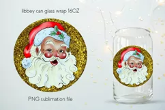 Gold Christmas Png 16oz Libbey Glass Tumbler Sublimation Product Image 1