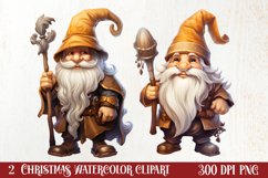 Gold Christmas Watercolor Clipart Sublimation, Christmas PNG Product Image 1