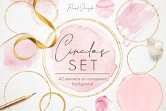 Gold Circles and Pink Watercolor Splashes - Logo Pack - PNG Product Image 1