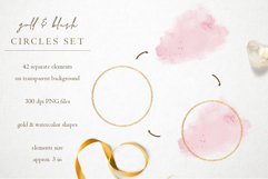 Gold Circles and Pink Watercolor Splashes - Logo Pack - PNG Product Image 2