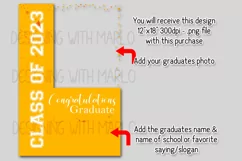 Graduation Garden Flag PNG Sublimation Design, Gold 2023 Product Image 2