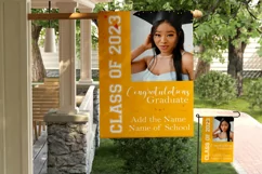 Graduation Garden Flag PNG Sublimation Design, Gold 2023 Product Image 4