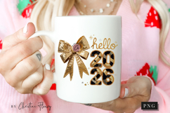 Gold Coquette Hello 2026 PNG Product Image 2